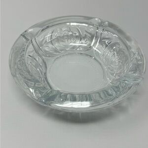 Vintage Clear Pressed Glass Ashtray With Etched Roses Kig Indonesia A4